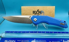 BYOND EDC SA1901DG-BL. Textured Blue G10 Handle D2 Steel Folding Pocket Knife. picture