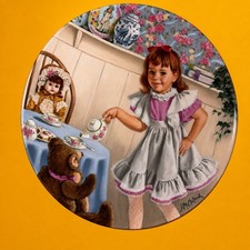 ☕️ CUTE Tea Party Nursery Rhyme Fairytale Reco Collector Decorative Plate picture