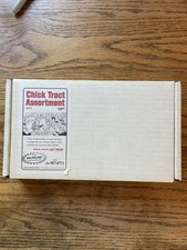 77 Vintage & New Jack Chick Publications J.T.C. Tracts Religious Booklets w/box picture