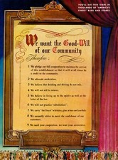 1939 SEAGRAM'S WHISKEY House Of Seagram Good-Will Pledge Sign Vintage Print Ad picture