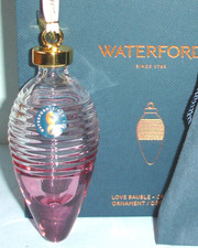 Waterford Crystal Lismore LOVE Bauble Drop Cranberry Christmas Ornament 5