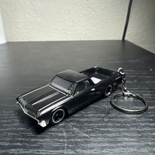 1967 Chevy El Camino Black Keychain 1:64 Diecast Hot Wheels Matchbox Gift picture