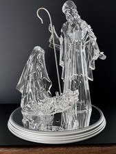 Lighted Acrylic Holy Family Nativity Scene On Mirror Christmas Decoration 17