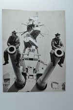 French Sailors Naval Guns Warship France Presse 1934 VTG Photo picture
