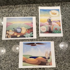 Air France Paris To Chicago 1990 Menus x 3 Art Fontaine picture