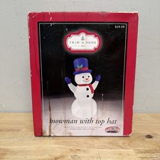 Trim A Tree Airblown Inflatable 4ft Snowman With Top Hat - New picture
