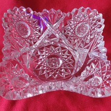 Antique American Brilliant Period Cut Nappy Trinket Jewelry Dish Sawtooth Mint picture