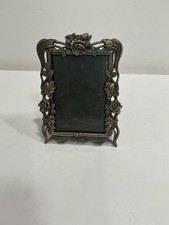 Vintage Ornate Brass Metal Rose Picture Frame Art Nouveau Victorian Floral 5x7 picture
