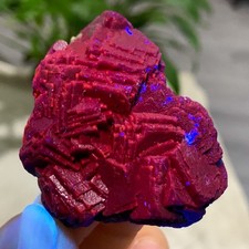 75G Natural black rose fluorescent cube fluorite specimen glow under UV light picture