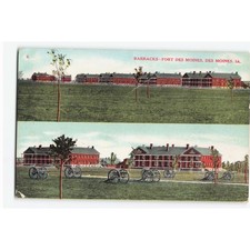 Vintage Fort Des Moines Iowa Barracks Postcard 1914 Military History 3. picture