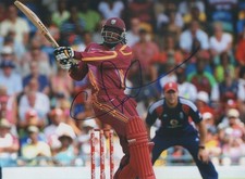 5x7 Original Autographed Photo of West Indies Cricketer Chris Gayle picture