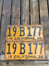 Two 1938 California license plates picture