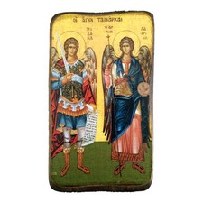 Iconsgr Wooden Greek Christian Orthodox Wood Icon of 3.5