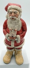 Signed Santa’s Mission Folk Art Santa Figure Holding Church OOAK Style picture