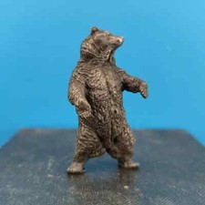 Old Brass China Big Black Bear Animal Model Statue Tea Pet Car Table Ornament picture