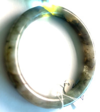 Burmese Jadeite Bangle Type A Icy Earthy Green Full Moon 61mm 196ct VRSB91 picture