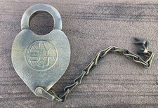 Antique Vintage Obsolete New York Rapid Transit Heart Shaped Lock NYRT Subway picture