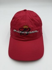 Vintage Budweiser Red Hat Adjustable Baseball Cap 2004 Beer Logo Strapback Adult picture
