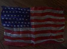 10x8 48 Star vintage silk American Flag pre-WWII USA Old Glory Patriotic picture
