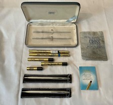 Cross Made in USA Sterling Silver Pen & Pencil Set Refills Erasers Lead Included picture