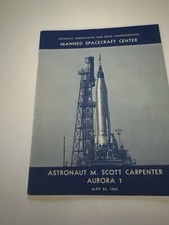NASA M. Scott Carpenter Aurora 7 Mercury Mission Booklet 1962 picture