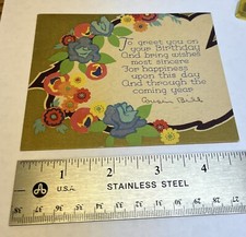 Vintage Birthday Card 1910-1920s. Birthday Greetings. Good Condition picture
