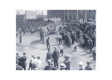 1922 Antique Glass Plate Negative Sells-Floto Circus Elephant Wagon Parade OOAK picture