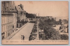Saint-Malo Ramparts & Chateau Tower France Postcard LL Levy Fils Paris 1900s UNP picture