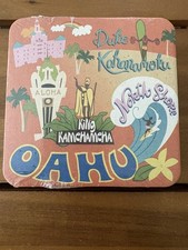 NEW 12 OAHU cardboard Coasters - Hawaii  Kahanamoku Kamehameha aloha 4”  picture