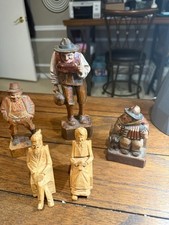 Lot of Vintage Hand Carved Wood Figures (ANRI & St-Jean-Port-Joli) Nice set picture
