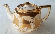 Gorgeous Vintage Price Bros Gilded Teapot 28 oz.  Made in England  picture