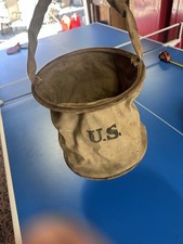 US Military Issue WW2 WWII 1942 Vintage  Army Col Canvas Water Bucket picture