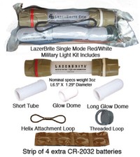 LazerBrite Military Tactical Flashlight Glow Stick RED and GREEN picture