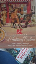 Vintage 1996 Kmart Pharmacy Coupon Calendar Kresge & Wilson 5 & 10 Store... picture