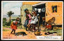 Milka Extra company vintage trade card - Reineke Fuchs:  at the Königshaf picture