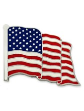 American Flag Lapel Pin Silver Patriotic USA picture