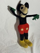 Vintage 1930’s Mickey Mouse Plush Doll Pre-War Japanese Export Velveteen Firm picture