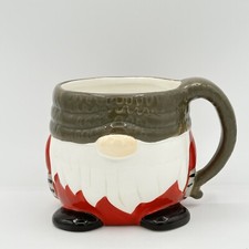 Sleigh Bell Bistro Gnome Coffee Tea Mug Red With Brown Patterned Tobogan Hat picture