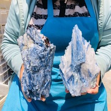 2pcs 6LB Rare Natural beautiful Blue KYANITE with Quartz Crystal Specimen Roug picture