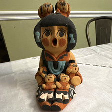 Caroline Sando Jemez Pueblo Native American Storyteller Pottery 6 Children picture