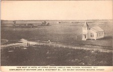 Labelle Park FL Florida VIEW From CITRUS CENTER HOTEL Church/Farms 1911 Postcard picture