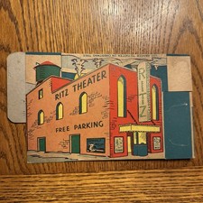 Christmas VTG Unused Cardboard Candy Cookie Box Santa Chimney Ritz Theatre 50s picture