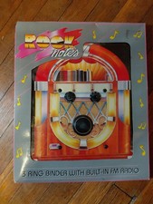 1980s Rock Notes: Jukebox 3-Ring Binder w/ Built-in FM Radio, Original Box *READ picture