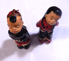 Vintage Ucagco Japan Salt Pepper Shakers Girl Boy Cold Painted 7