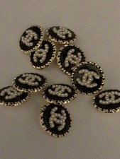Lot Of ten 16Mm Designer Cc Vintage Button Gold Tone Chanel 10 BUTTONS picture