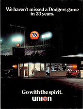 1983 • LA Dodgers  76 Gas Station Print Ad • 80s rare GA.13 picture