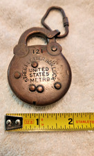 Antique Vintage  Street Letter Box Lock MV Post Office US Brass USPS Obsolete picture