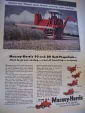 VINTAGE MASSEY HARRIS  ADVERTISING - MH COMBINES  50 - 90 CUSTOM SPECIAL picture