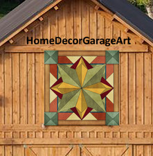 Barn Quilt Metal Sign, Eight Point Pattern 1, Dutch Amish Design, 9 Sizes picture