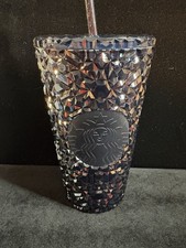 Starbucks 16oz Navy Gem Faceted Gemstone Cold Cup Tumbler w/Straw picture